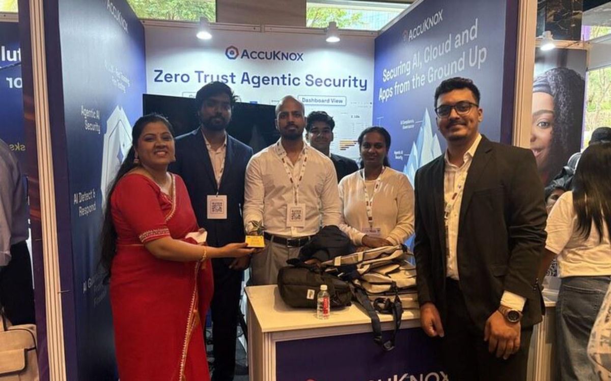 AccuKnox team with the BSides award